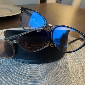 Like new! set of Quay, blue light glasses and sunglasses